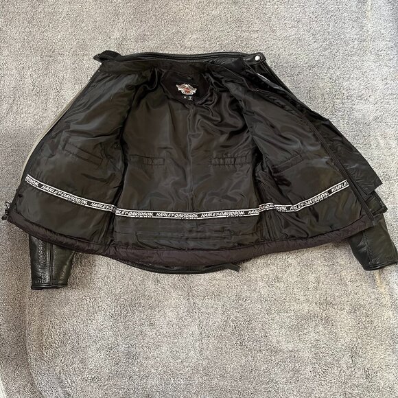 Women’s Harley Davidson Black Leather FXRG Heavy Layer Jacket Med #98520-05VW - Picture 10 of 16